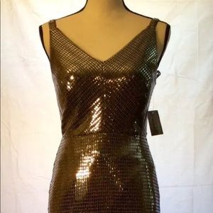 Nightway Sleeveless Long Silver Dress Sz4